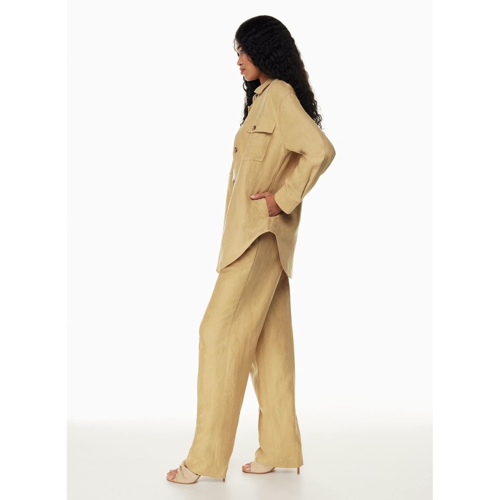 Aritzia Wilfred The Ganna Linen Shirt Jacket Sandy Beige XS Shacket - Picture 4 of 16